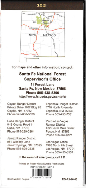 Santa Fe National Forest, New Mexico, Forest Visitor Map - Wide World Maps & MORE!