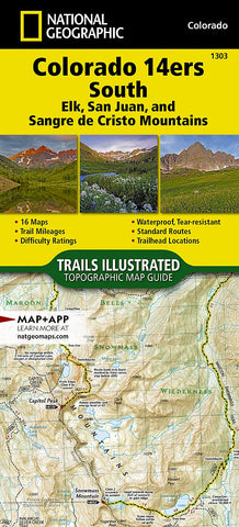 Colorado 14ers South [San Juan, Elk, and Sangre de Cristo Mountains] (National Geographic Topographic Map Guide) - Wide World Maps & MORE! - Book - National Geographic - Wide World Maps & MORE!