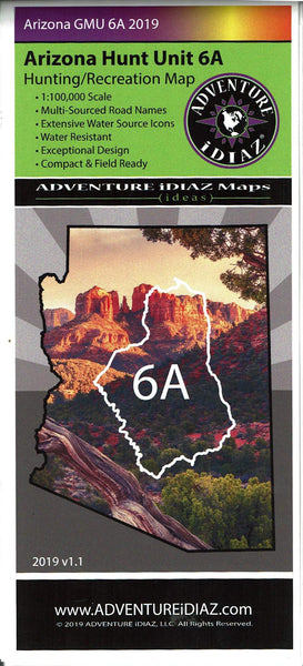 Arizona GMU 6A 2019 Hunting/Recreation Map - Wide World Maps & MORE! - Map - Adventure iDiaz Maps - Wide World Maps & MORE!