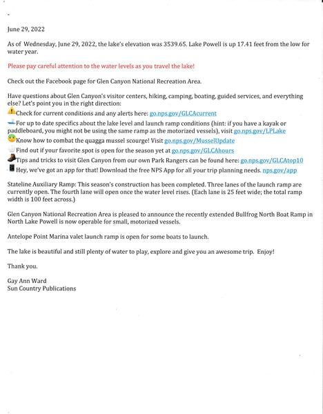 Lake Powell and Its 96 Canyons Boating ad Exploring Map with 36 Color Photos of What to See and Where to See It Paper/Non-Laminated [Map] Gay Ann Ward - Wide World Maps & MORE!