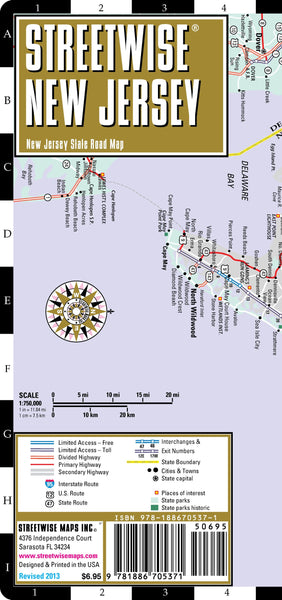 Streetwise New Jersey Map - Laminated State Road Map of New Jersey - Wide World Maps & MORE! - Book - StreetWise - Wide World Maps & MORE!