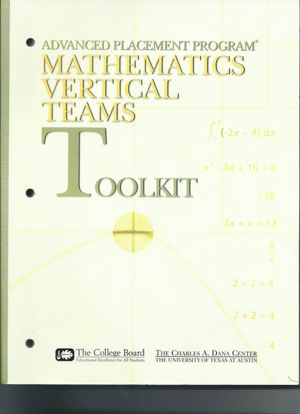 Advanced Placement Program: Mathematics Vertical Teams Toolkit [Paperback] Epperson, James; Holtzman, Deborah; May, Susan; Sandow, Dara and Stanley, Dick - Wide World Maps & MORE!