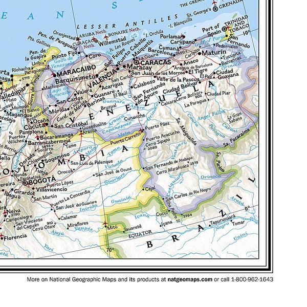 North America Classic Enlarged Wall Map - Dry Erase Laminated (35.75 × 46.25 Inches) (National Geographic Reference Map) - Wide World Maps & MORE!