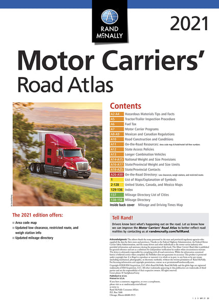 Rand McNally 2021 Motor Carriers' Road Atlas - Wide World Maps & MORE!