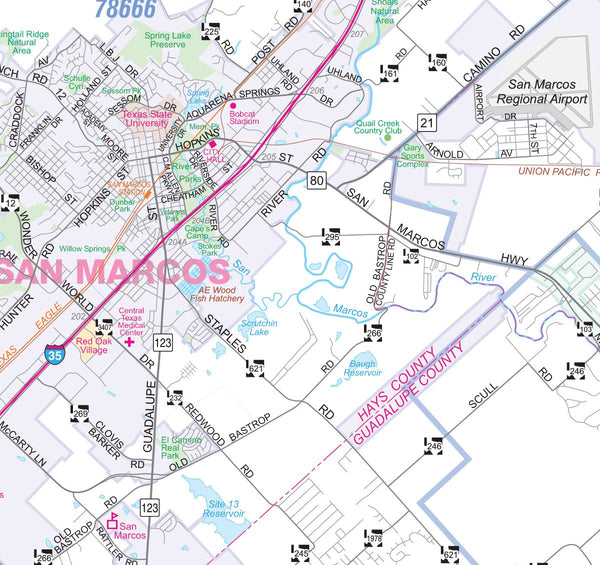 Austin TX Detailed Region Wall Map w/Zip Codes *Laminated* 36"x52" - Wide World Maps & MORE! - Book - Wide World Maps & MORE! - Wide World Maps & MORE!