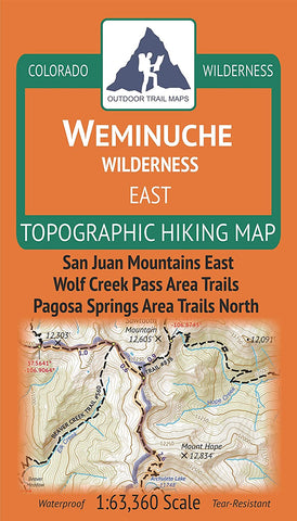 Outdoor Trail Maps Weminuche Wilderness East - Colorado Topographic Hiking Map (2019) - Wide World Maps & MORE!
