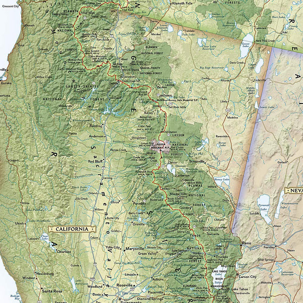 Pacific Crest Trail Wall Map - Laminated (18 × 48 inches) (National Geographic Reference Map) - Wide World Maps & MORE! - Map - National Geographic Maps - Wide World Maps & MORE!