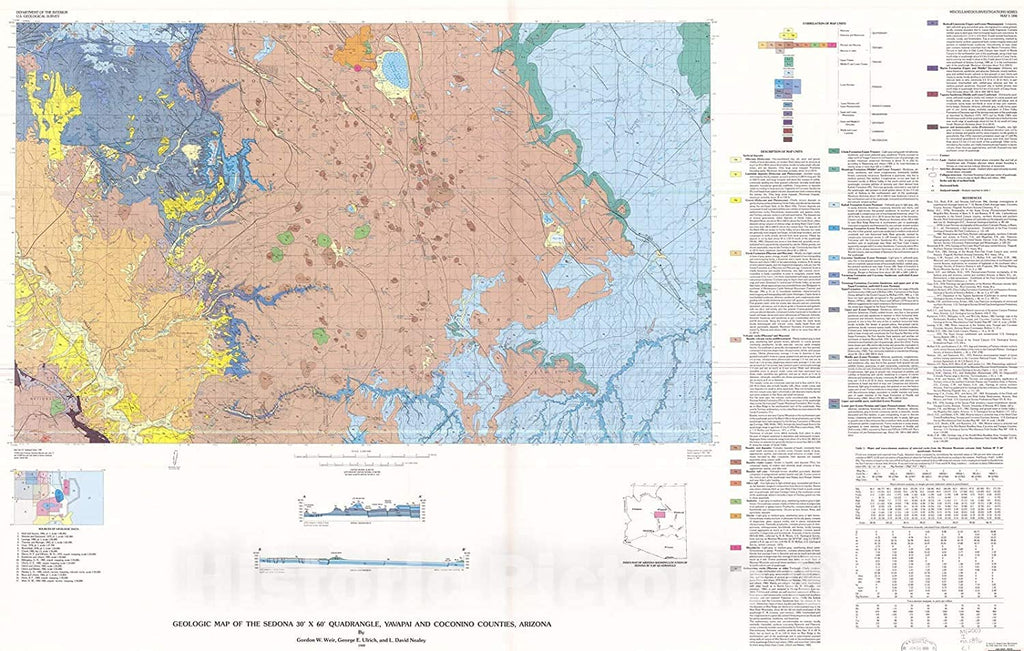 Geologic Map of the Sedona 60' × 30' Quadrangle, Yavapai and Coconino Counties, Arizona - Wide World Maps & MORE!