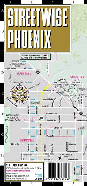 Streetwise Phoenix Map - Laminated City Center Street Map of Phoenix, Arizona - Folding pocket size travel map with Scottsdale trolley routes - Wide World Maps & MORE! - Book - Wide World Maps & MORE! - Wide World Maps & MORE!