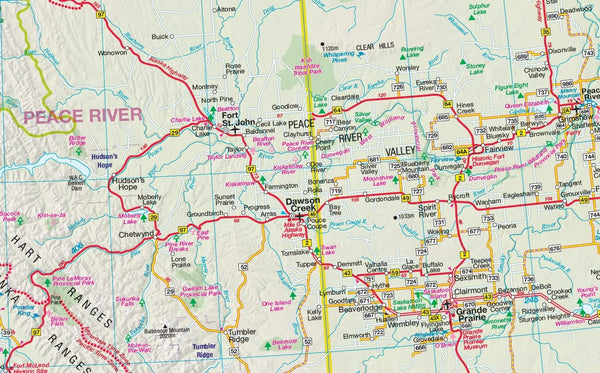 Alberta / British Columbia, Canada Road Map [Map] Lucidmap / GM Johnson - Wide World Maps & MORE!