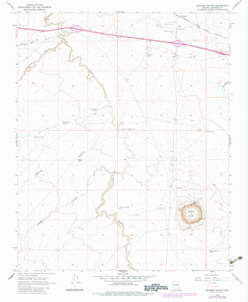 Meteor Crater, Arizona (7.5'×7.5' Topographic Quadrangle) - Wide World Maps & MORE! - Map - Wide World Maps & MORE! - Wide World Maps & MORE!