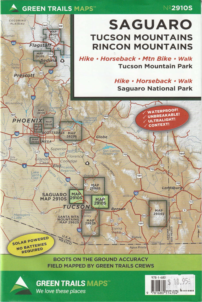 Saguaro (Tucson Mountains & Rincon Mountains) | Wide World Maps & MORE!