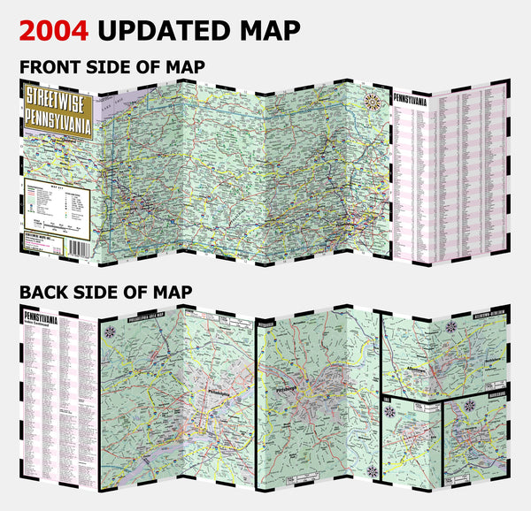 Streetwise Pennsylvania Map - Laminated State Road Map of Pennsylvania - Wide World Maps & MORE! - Book - StreetWise - Wide World Maps & MORE!