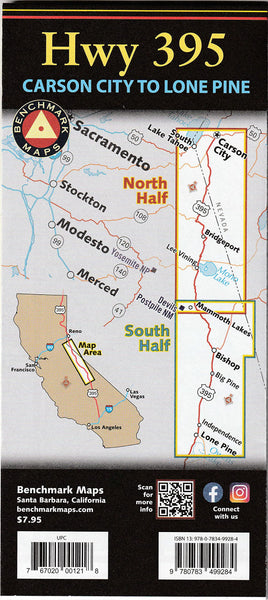 Eastern Sierra Recreation Map: Hwy 395 Carson City to Lone Pine - Wide World Maps & MORE!