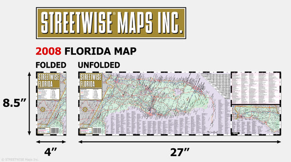 Streetwise Florida Map - Laminated State Road Map of Florida - Wide World Maps & MORE! - Book - StreetWise - Wide World Maps & MORE!