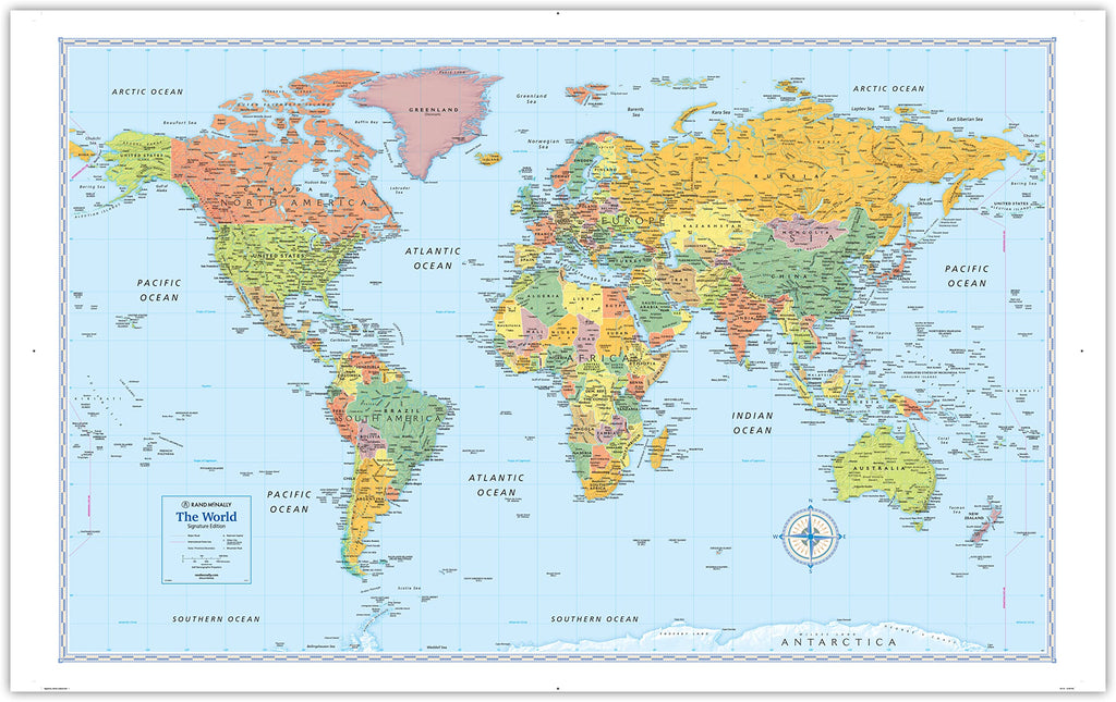 World Ready-to-Display Folded Wall Map Signature Edition - Wide World Maps & MORE!