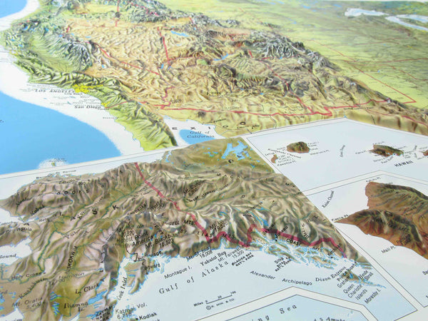 Hubbard Scientific 3D United States Map | A True Raised Relief Map - You Can Feel the Terrain | Vacuum-formed Molded Map | 34.5? x 22? | Detailed Topography - Wide World Maps & MORE!