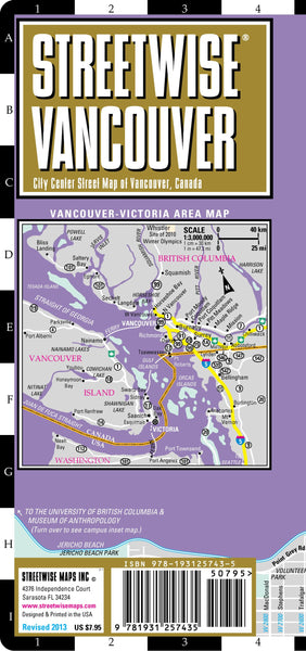 Streetwise Vancouver Map - Laminated City Center Street Map of Vancouver, Canada Streetwise Maps - Wide World Maps & MORE!