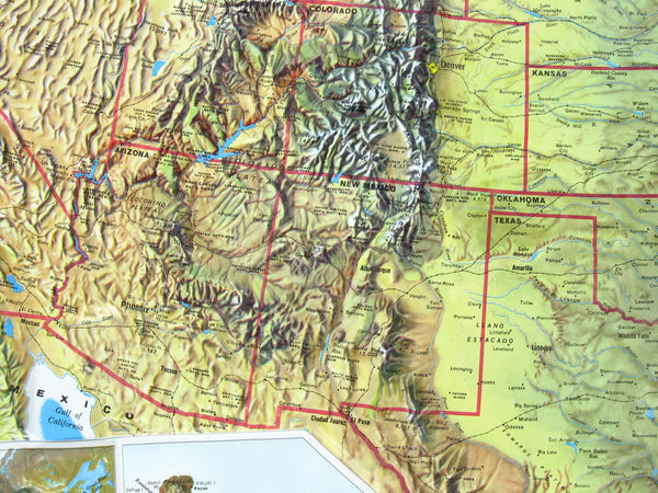 Hubbard Scientific 3D United States Map | A True Raised Relief Map - You Can Feel the Terrain | Vacuum-formed Molded Map | 34.5? x 22? | Detailed Topography - Wide World Maps & MORE!