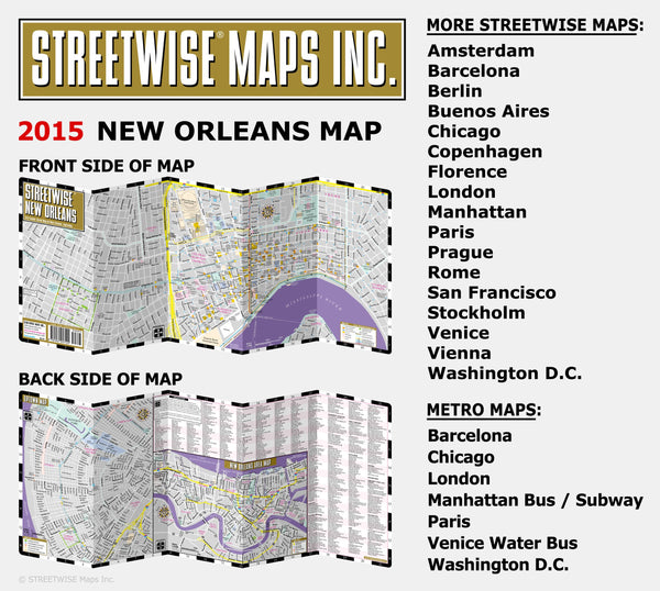 Streetwise New Orleans Map - Laminated City Center Street Map of New Orleans, Louisiana - Wide World Maps & MORE! - Book - StreetWise - Wide World Maps & MORE!