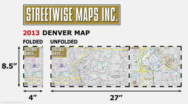 Streetwise Denver Map - Laminated City Center Street Map of Denver, Colorado - Folding pocket size travel map with light rail map, trolley, Boulder inset - Wide World Maps & MORE! - Book - Wide World Maps & MORE! - Wide World Maps & MORE!