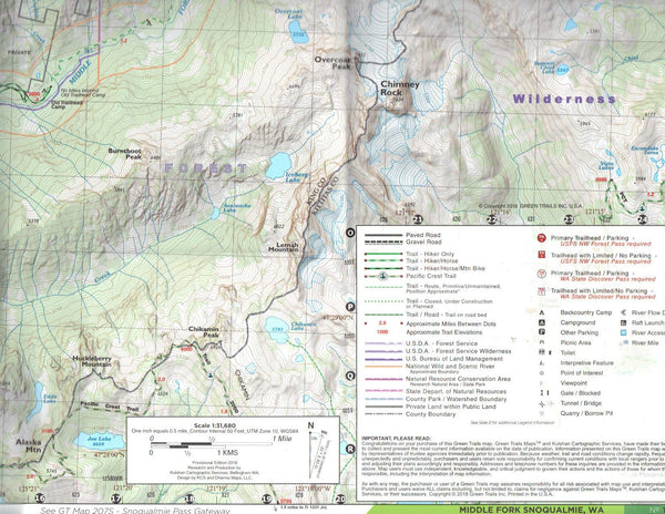 Middle Fork Snoqualmie Mountains to Sound Greenway Issaquah Alps-Snoqualmie Summit Gateway Series - Wide World Maps & MORE! - Map - Green Trails Maps - Wide World Maps & MORE!