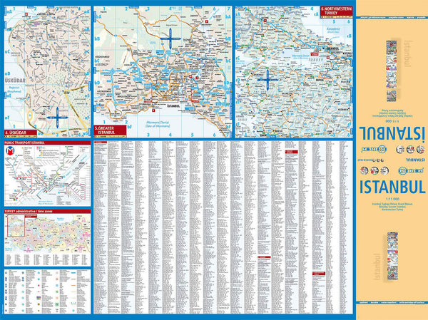 Laminated Istanbul Map (English, Spanish, French, Italian and German Edition) - Wide World Maps & MORE!