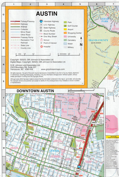 Austin Street Map (Texas) [Map] G. M. Johnson - Wide World Maps & MORE!