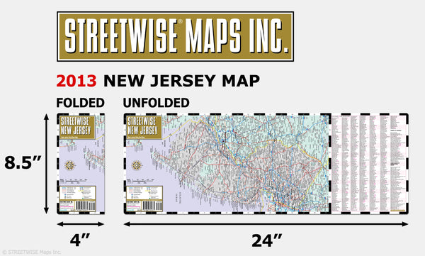 Streetwise New Jersey Map - Laminated State Road Map of New Jersey - Wide World Maps & MORE! - Book - StreetWise - Wide World Maps & MORE!