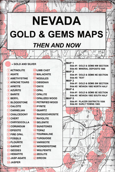 Nevada Gold & Gems Maps (Then and Now) [Unbound] R. N. Preston - Wide World Maps & MORE!