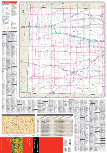 Rand McNally Easy To Read Folded Map: Kansas State Map Rand McNally - Wide World Maps & MORE!