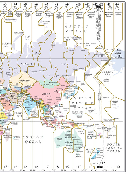 Streetwise World Map - Laminated Time Zone Map of the World - WORLDWISE - Wide World Maps & MORE! - Book - Wide World Maps & MORE! - Wide World Maps & MORE!