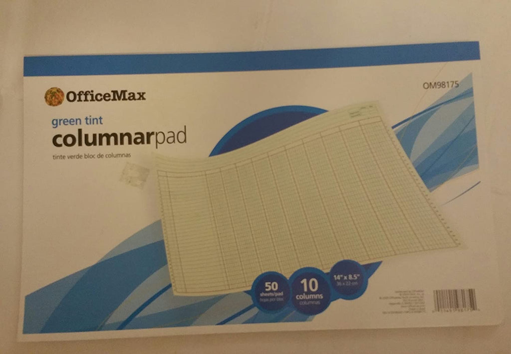 Officemax Accounting Pad 50 Sheets 13 Columns 11 X 16 3/8" - Wide World Maps & MORE! - Office Product - Wide World Maps & MORE! - Wide World Maps & MORE!