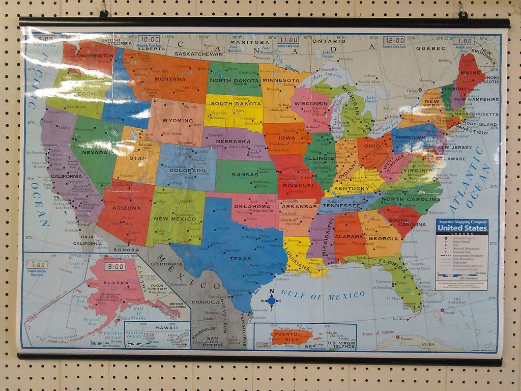 United States Primary Ready-to-Hang Wall Map - Wide World Maps & MORE! - Map - Kappa Map Group - Wide World Maps & MORE!