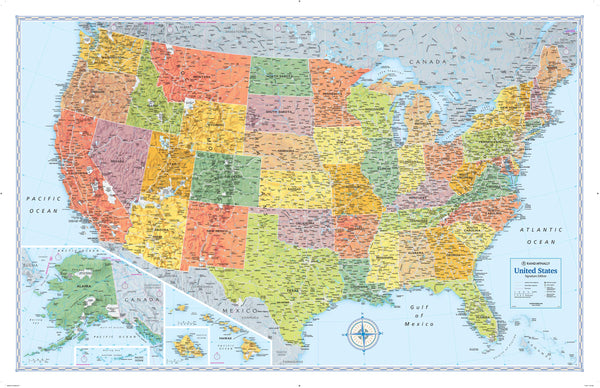 Rand McNally Signature Edition U.S. Wall Map ? Folded Rand McNally - Wide World Maps & MORE!