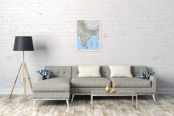 India Classic Political Wall Map - Dry-Erase Laminated (23.5 × 30.25 inches) (National Geographic Reference Map) - Wide World Maps & MORE!