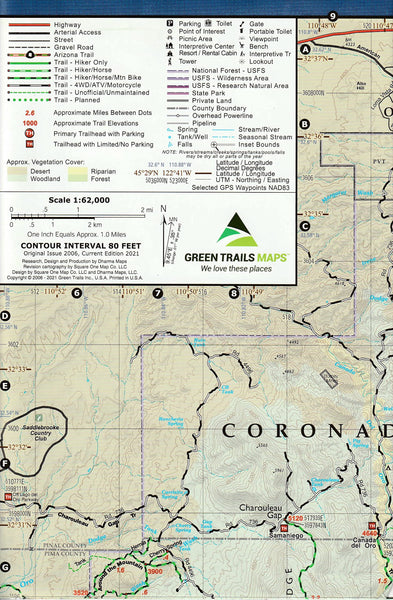 Santa Catalina Mountains Map - Wide World Maps & MORE!