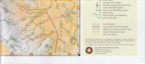 Eastern Sierra Recreation Map: Hwy 395 Carson City to Lone Pine - Wide World Maps & MORE!