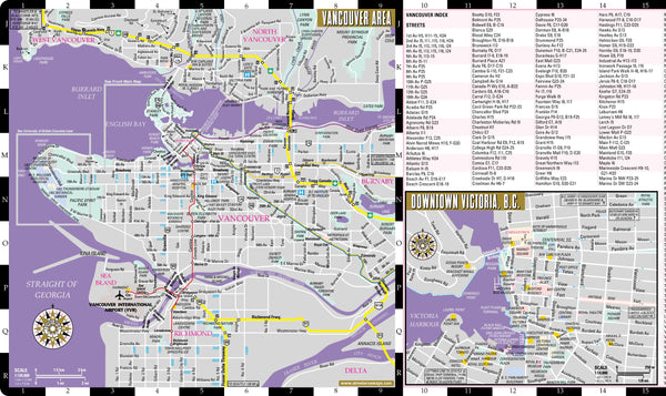 Streetwise Vancouver Map - Laminated City Center Street Map of Vancouver, Canada Streetwise Maps - Wide World Maps & MORE!