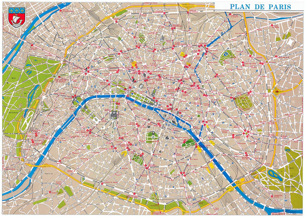 Vintage Mid-Century Plan de Paris Reproduction - Wide World Maps & MORE! - Book - Wide World Maps & MORE! - Wide World Maps & MORE!