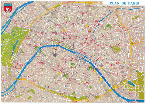 Vintage Mid-Century Plan de Paris Reproduction - Wide World Maps & MORE! - Book - Wide World Maps & MORE! - Wide World Maps & MORE!