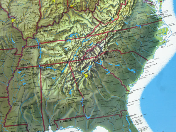 Hubbard Scientific 3D United States Map | A True Raised Relief Map - You Can Feel the Terrain | Vacuum-formed Molded Map | 34.5? x 22? | Detailed Topography - Wide World Maps & MORE!