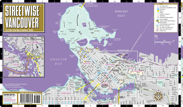 Streetwise Vancouver Map - Laminated City Center Street Map of Vancouver, Canada Streetwise Maps - Wide World Maps & MORE!