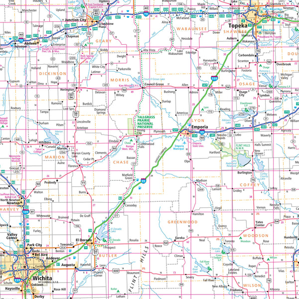 Rand McNally Easy To Read Folded Map: Kansas State Map Rand McNally - Wide World Maps & MORE!