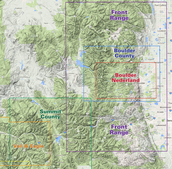 Boulder Nederland Colorado Trails Recreation Topo Map - Wide World Maps & MORE!