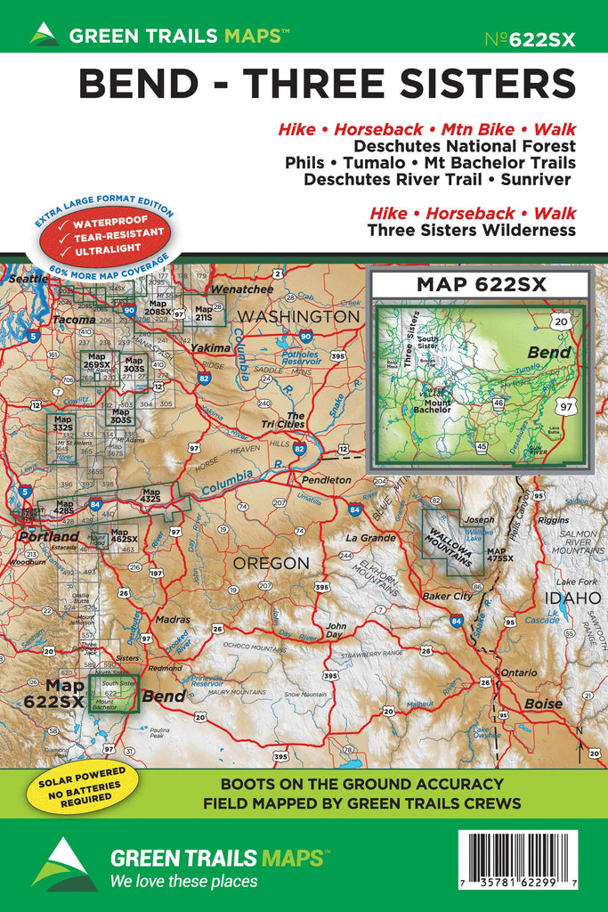 Bend- Three Sisters, OR No. 622SX (Green Trails Maps) - Wide World Maps & MORE!