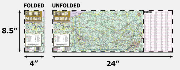 Streetwise Pennsylvania Map - Laminated State Road Map of Pennsylvania - Wide World Maps & MORE! - Book - StreetWise - Wide World Maps & MORE!