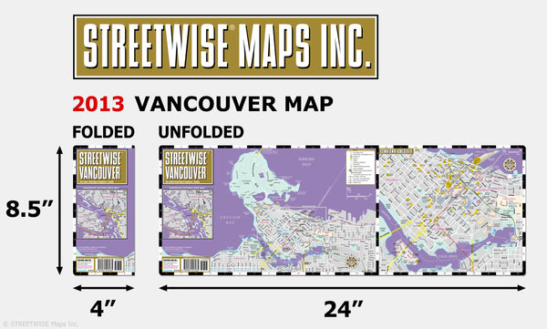 Streetwise Vancouver Map - Laminated City Center Street Map of Vancouver, Canada Streetwise Maps - Wide World Maps & MORE!