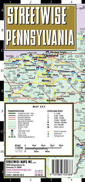 Streetwise Pennsylvania Map - Laminated State Road Map of Pennsylvania - Wide World Maps & MORE! - Book - StreetWise - Wide World Maps & MORE!