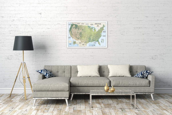 National Geographic: United States Physical Wall Map - Laminated (38.25 × 25.25 inches) (National Geographic Reference Map) - Wide World Maps & MORE!